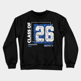 Class of 2026 Urban Streetwear // Graduation Class of '26 Blue Crewneck Sweatshirt